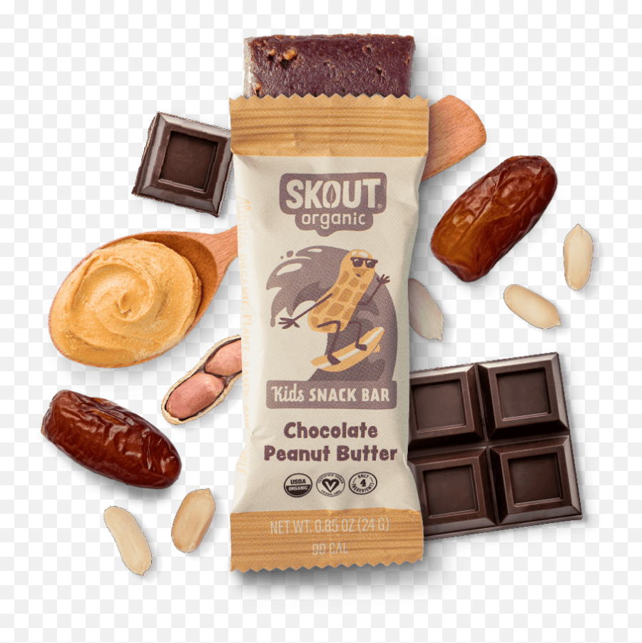 Skout Organic Chocolate Peanut Butter Kids Bar Emoji,Peanut Butter Emoji