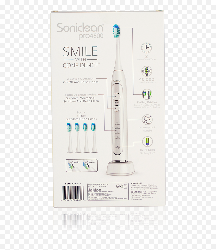 Soniclean Pro 4800 Rechargeable Toothbrush 4 Brush Heads Emoji,Black And White Rocket Emoji