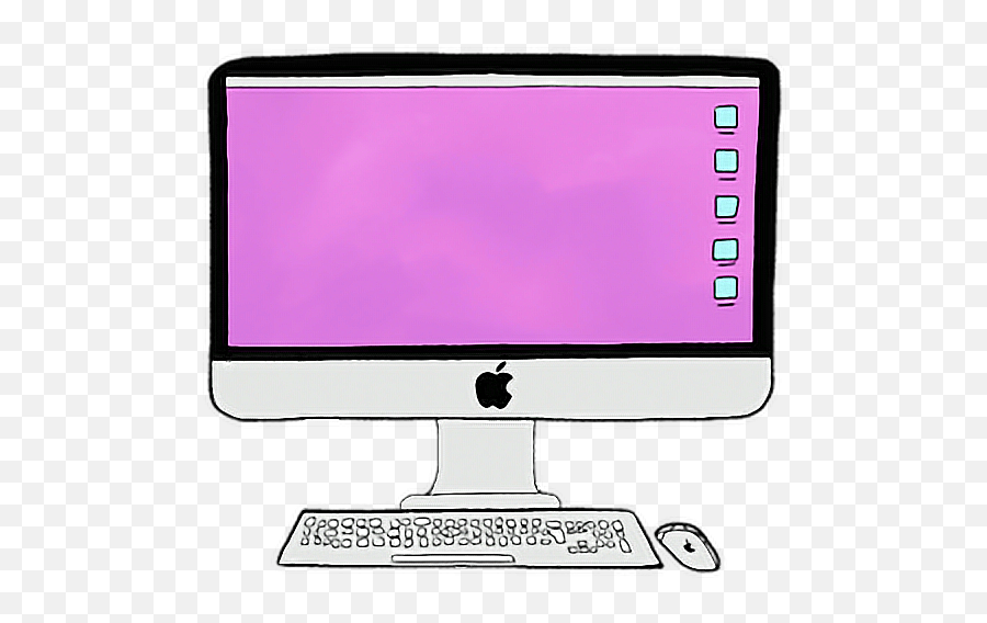 Desktop Computer Keyboard Apple Sticker By Chloe - Technology Png Emoji,Emoji Keyboard Desktop