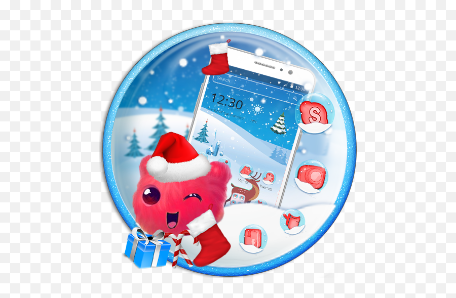 Fluffy Snow Santa Theme U2013 Apps No Google Play - Santa Claus Emoji,Christmas Eve Emoji