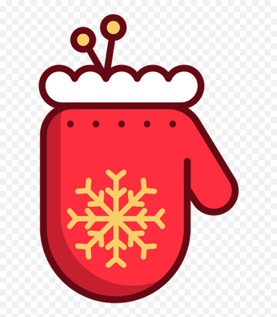 Christmas Newyear Red Yellow Snowflake - Christmas Glove Clipart Emoji,Christmas Cracker Emoji