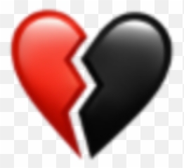 Black Red Bad Heart Hearts Sticker - Emoji Black Broken Heart Png,Red Heart Emoji