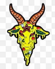 Pizza Baphomet Pin - Transparent Baphomet Png Clipart Full Pizza Baphomet Emoji,Girl With The Pizza Emoji For Dominos