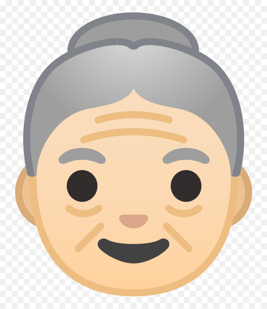 Old Woman Light Skin Tone Icon Noto Emoji People Faces - Old Woman Face Cartoon,Female Emoji