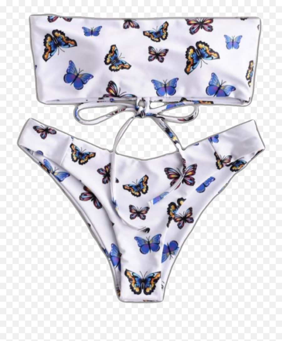 Swimsuit Vsco Vscogirl Swimsuits Bikini - Butterfly Swimsuit Emoji,Images Of White Bikinis With Emojis All Over It