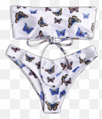 Swimsuit Vsco Vscogirl Swimsuits Bikini - Butterfly Swimsuit Emoji,Images Of White Bikinis With Emojis All Over It
