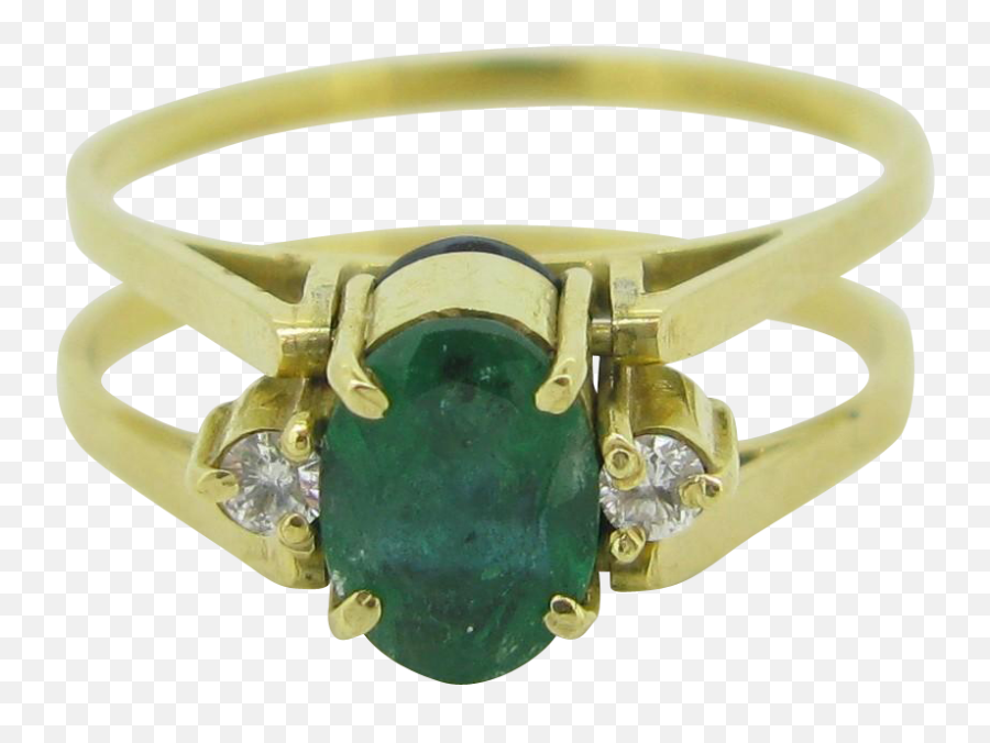 Rare Vintage Flip Ring Emerald - Solid Emoji,Diamond Made Out Of Diamond Emojis