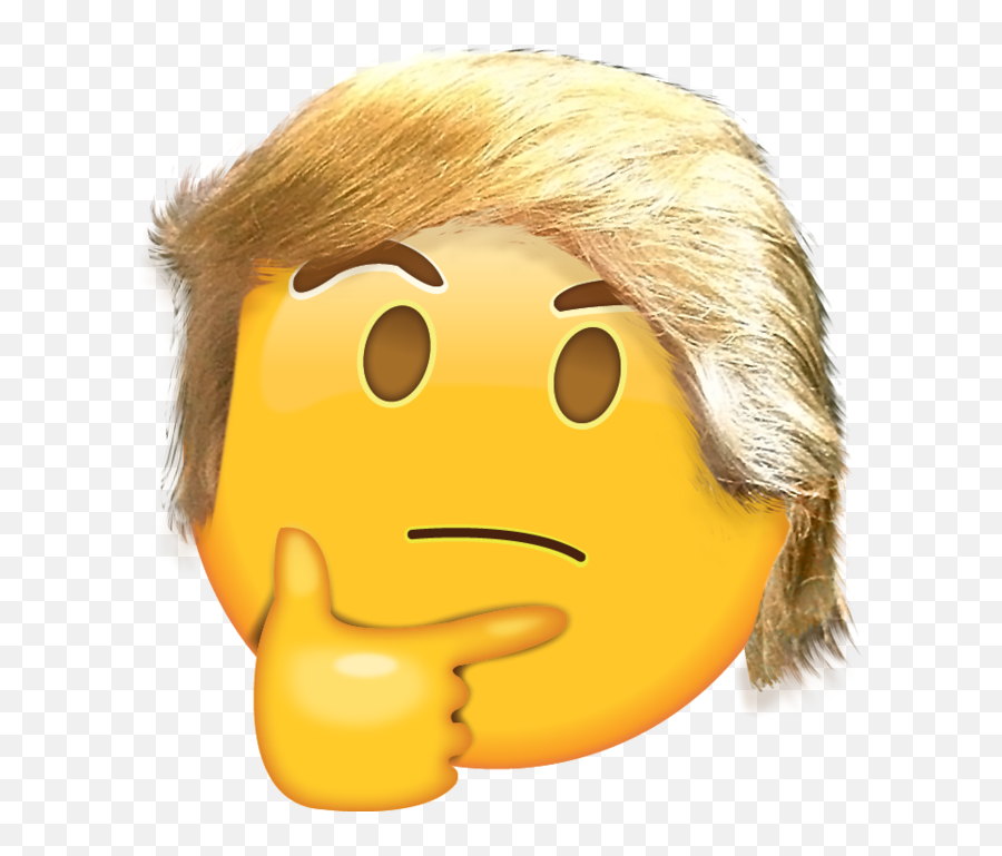 Download Trump Think Trump Thonk - Emoji Hmm Png Image With Trump Emoticon,Think Emoji