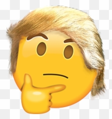 Download Trump Think Trump Thonk - Emoji Hmm Png Image With Trump Emoticon,Think Emoji