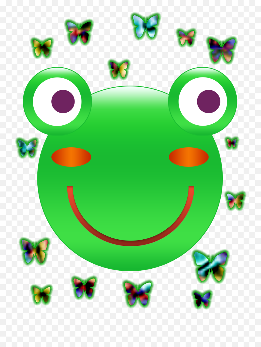 Frog Face And Butterflies Onlookin - No Steroids Emoji,Blank Face Emoticon