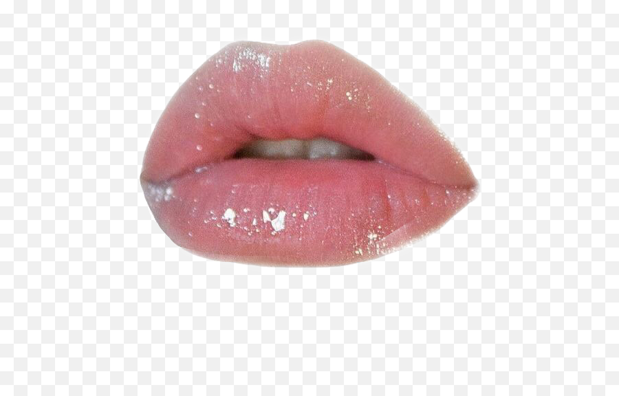Lips Gloss Lip Sticker - Transparent Pink Aesthetic Aesthetic Png Emoji,Emoji Lip Gloss