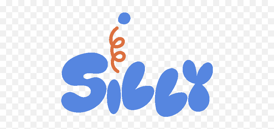 Silly Orange Spring Line Above Silly In Blue Bubble Letters Emoji,Emoji Of Bubble With Writing