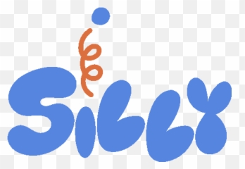 Silly Orange Spring Line Above Silly In Blue Bubble Letters Emoji,Emoji Of Bubble With Writing