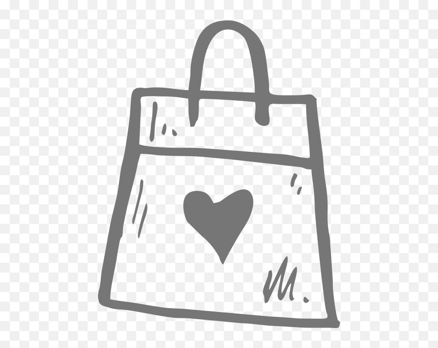 Simple Bag Outline With Heart Free Svg File - Svgheartcom For Women Emoji,Black Outline Heart Emoji