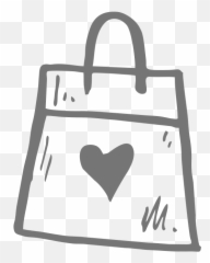 Simple Bag Outline With Heart Free Svg File - Svgheartcom For Women Emoji,Black Outline Heart Emoji