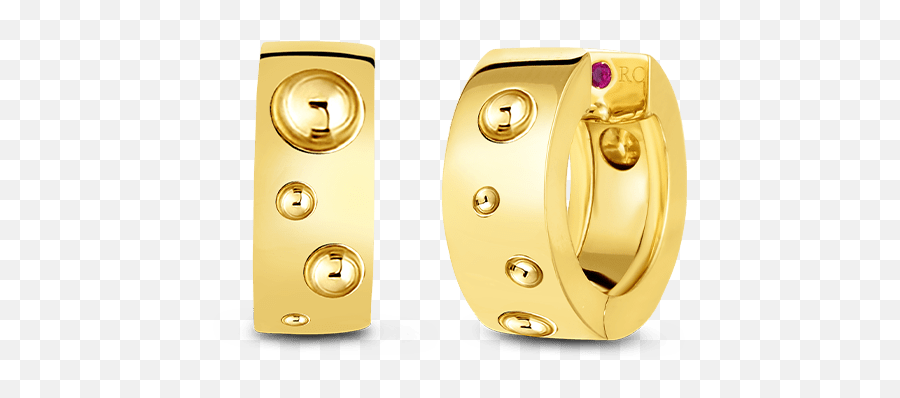 18k Gold Pois Moi Luna Small Hoop - Solid Emoji,Metal Hand Emoticon