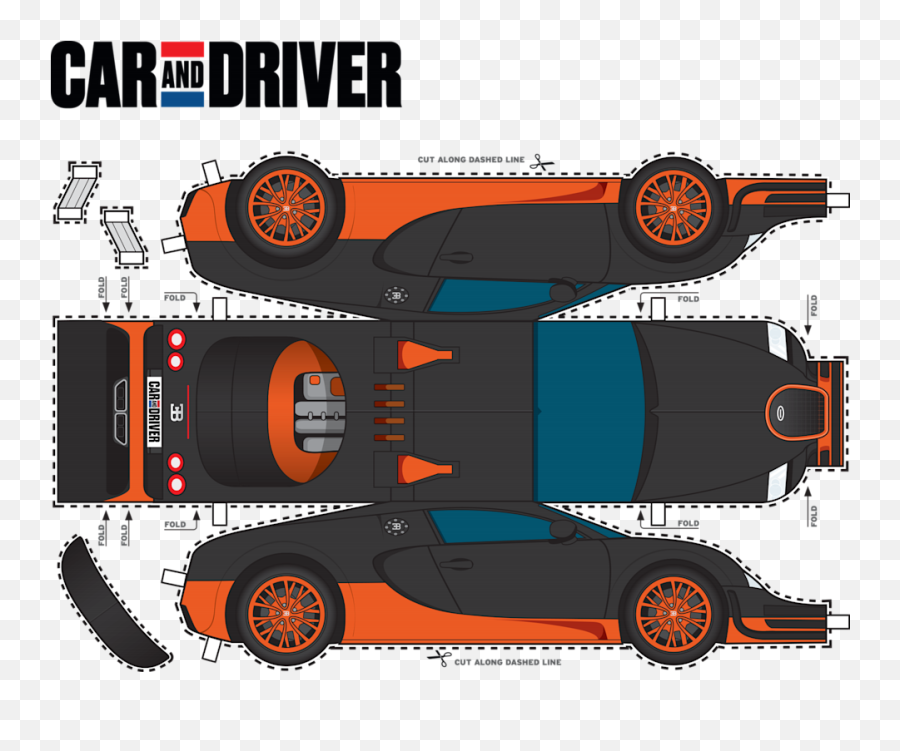 Build Your Own Paper Bugatti Veyron - Vertical Emoji,Emotion Glide Sport