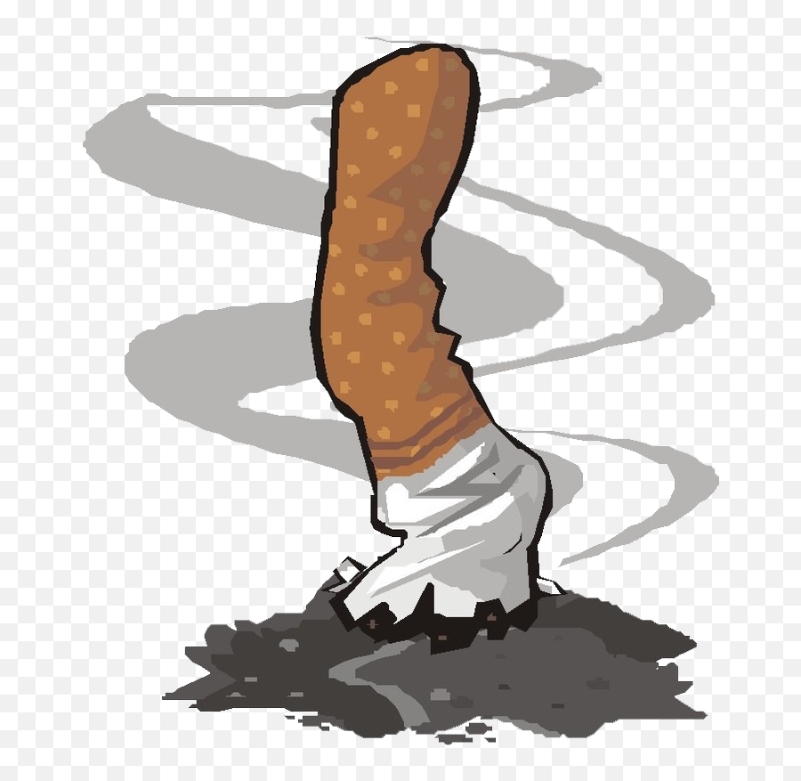 Cigar Clipart Burning - Cigarette Butts Cartoon Transparent Tobacco Smoking Emoji,Emoji Butts