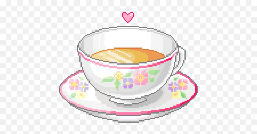 Princess Of Hearts Pixel Animation Cute Images Cute Gif - Pixel Art Tea Gif Emoji,Discord Tea Emoji