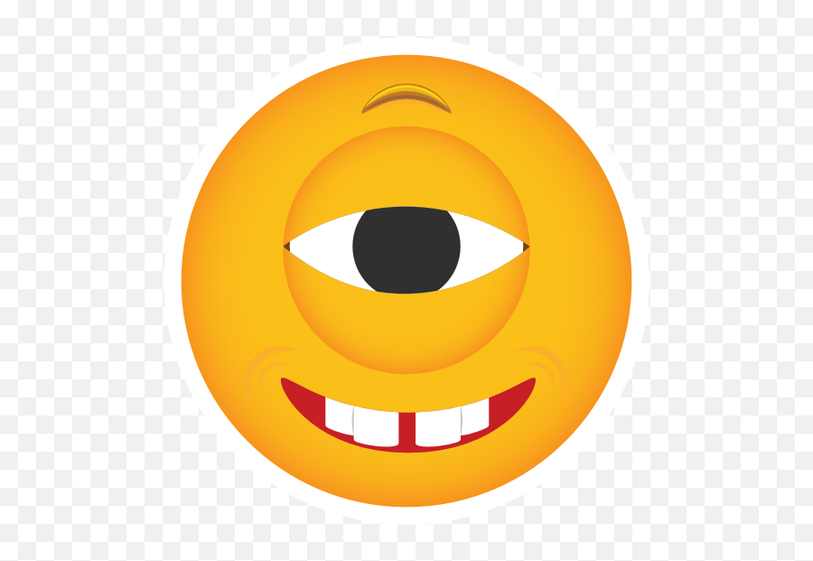Phone Emoji Stickers Cyclops Grinning - Happy,Grin Emoji