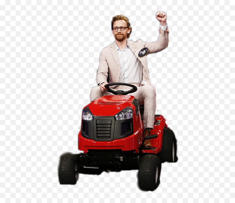 Tomhiddleston Loki Tractor Awsome Sticker By D G - Tom Hiddleston Lawn Mower Emoji,Lawn Mowing Emoji