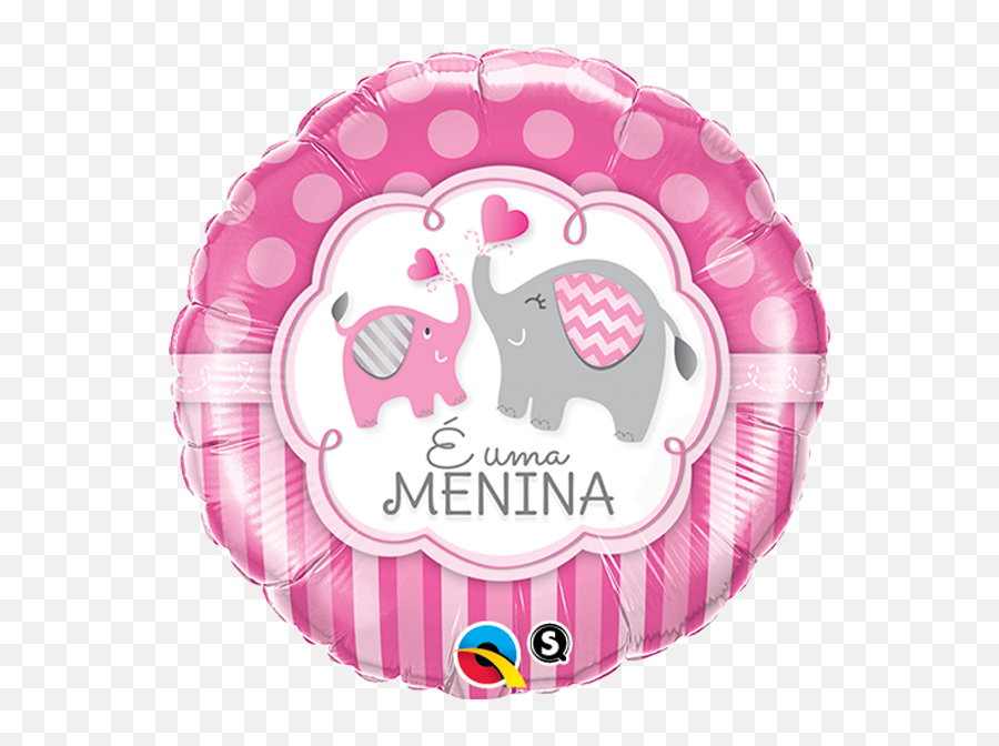 18 É Uma Menina Elephants - Portuguese Language Qualatex A Girl Rosa Png Emoji,Surprised Emojis On Animal Jam