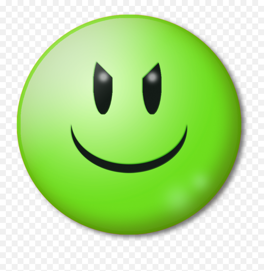 Emoticon Evil Smile Bad Happy - Emoji Senyum Warna Hijau,Evil Eyes Emoticon
