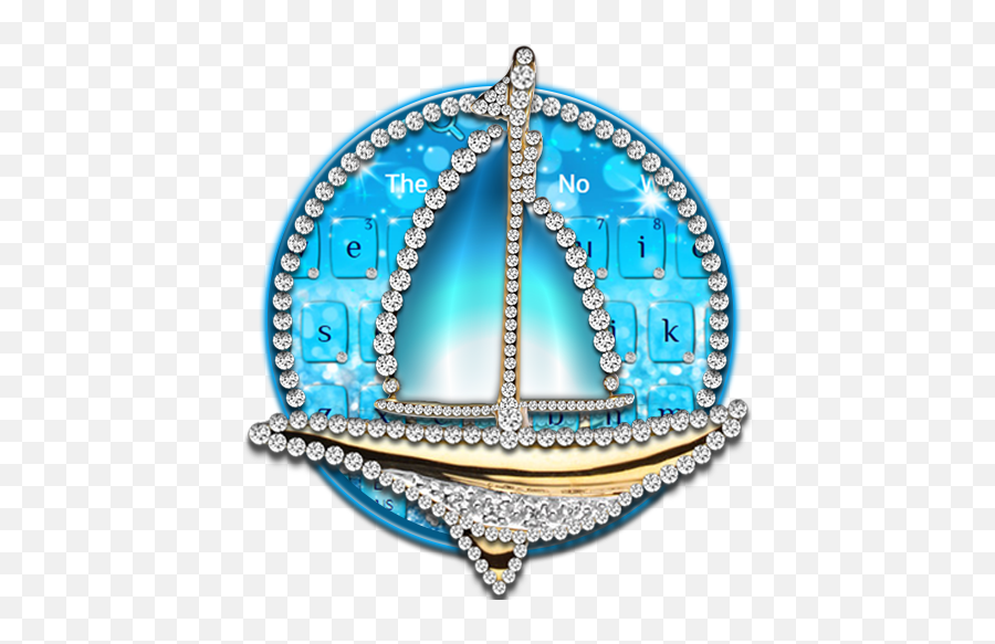 Blue Glitter Diamond Sailing Keyboard - Yokohama Chinatown Emoji,Diamond Made Out Of Diamond Emojis