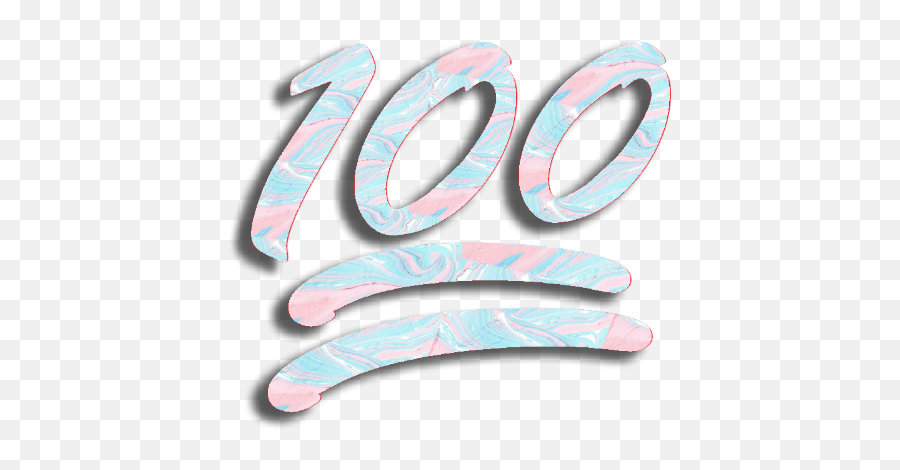 100percent 100 Emoji Blue Pink Sticker - Horizontal,100 Emoji Png