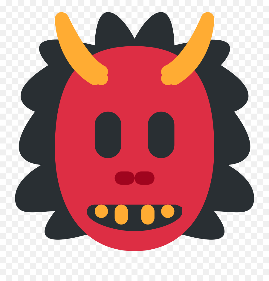 Monster Head Png - Red Monster Japanese Ogre Mask Emoji Jokes Funny Full Forms,Mask Emoji