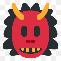 Monster Head Png - Red Monster Japanese Ogre Mask Emoji Jokes Funny Full Forms,Mask Emoji