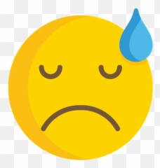 Downcast Face With Sweat Emoji Icon Of - Happy,Smile With Sweat Emoji
