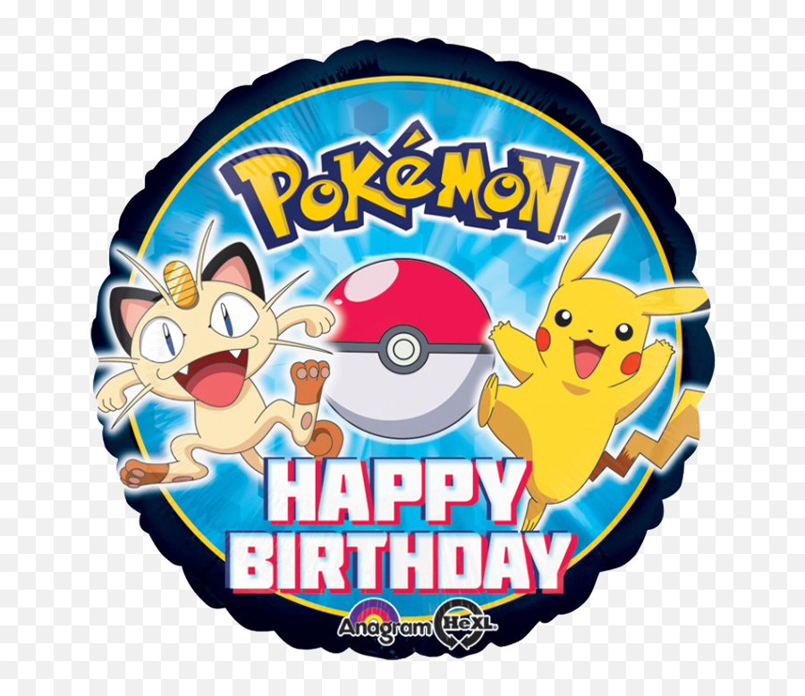 Pokemon Happy Birthday Balloon - Anagram U2013 Balloonatics Designs Emoji,Pikachu Emotions Chart