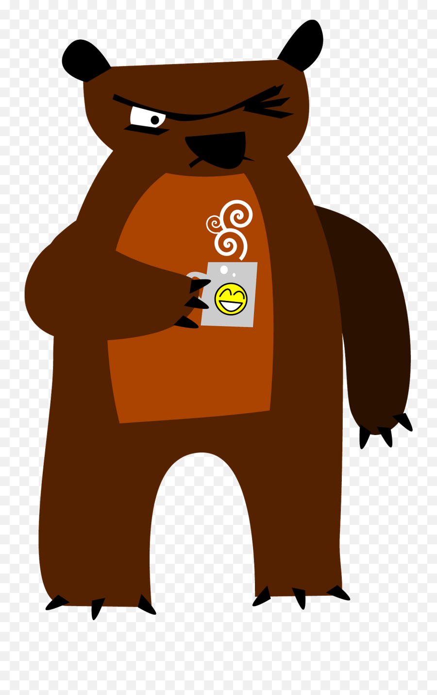 Sleepy Bear With Coffee Clipart Free Download Transparent Emoji,Sleepy Kawaii Emoji