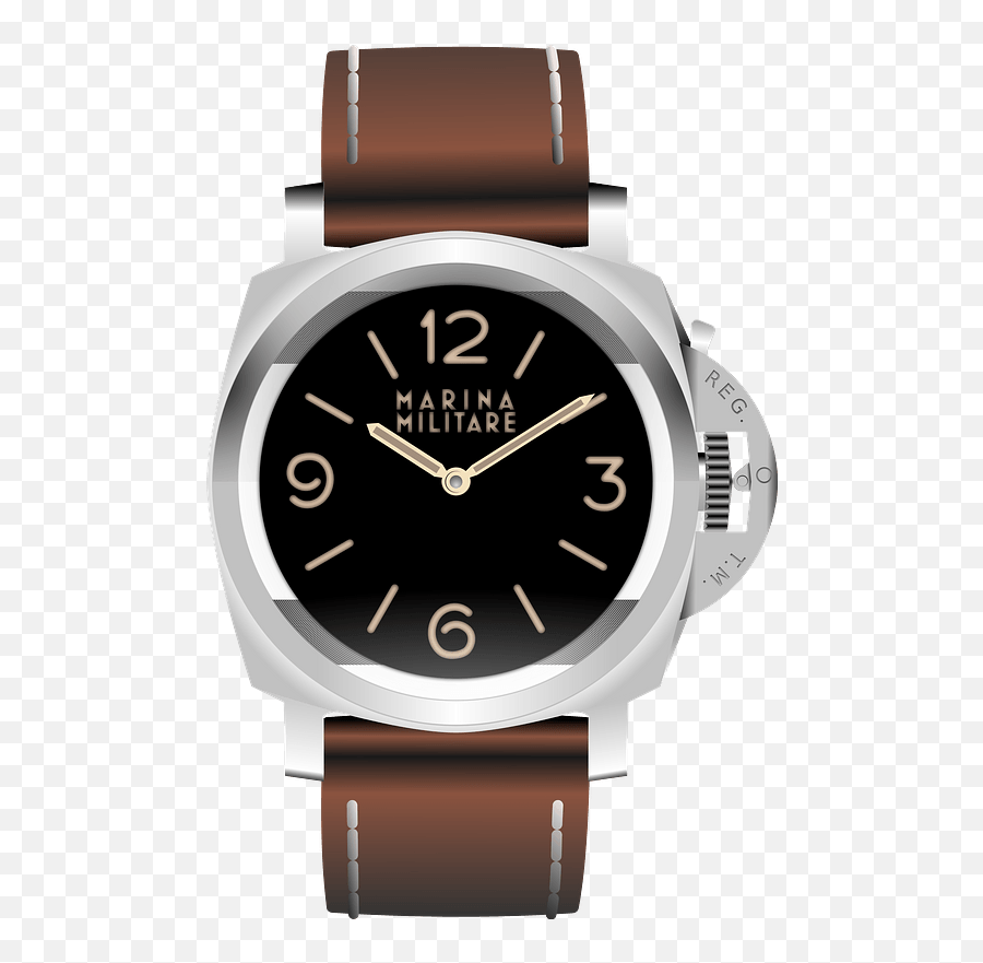 Wristwatch With Leather Band Clipart Free Download - Panerai Luminor Emoji,Leather Emoji