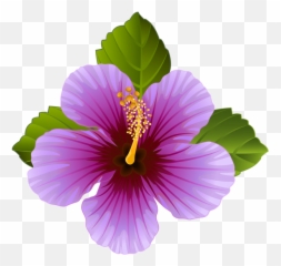 Purple Flower Transparent Clip Art - Purple Flower Clipart Emoji,Hibiscus Emoji