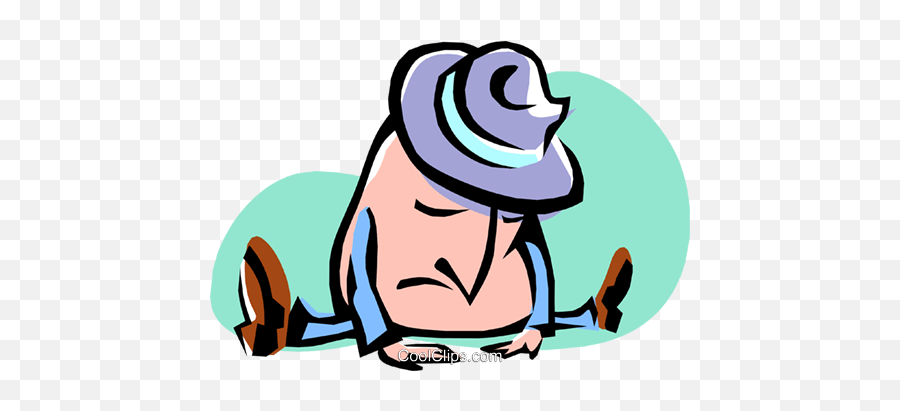 Cartoon Businessman Feeling Sad Royalty - Language Emoji,Sad Emotion Clipart