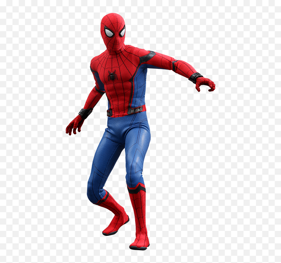 Marvel Spider - Man Sixth Scale Figure By Hot Toys Spiderman Standing Png Emoji,Spiderman Eye Emotion