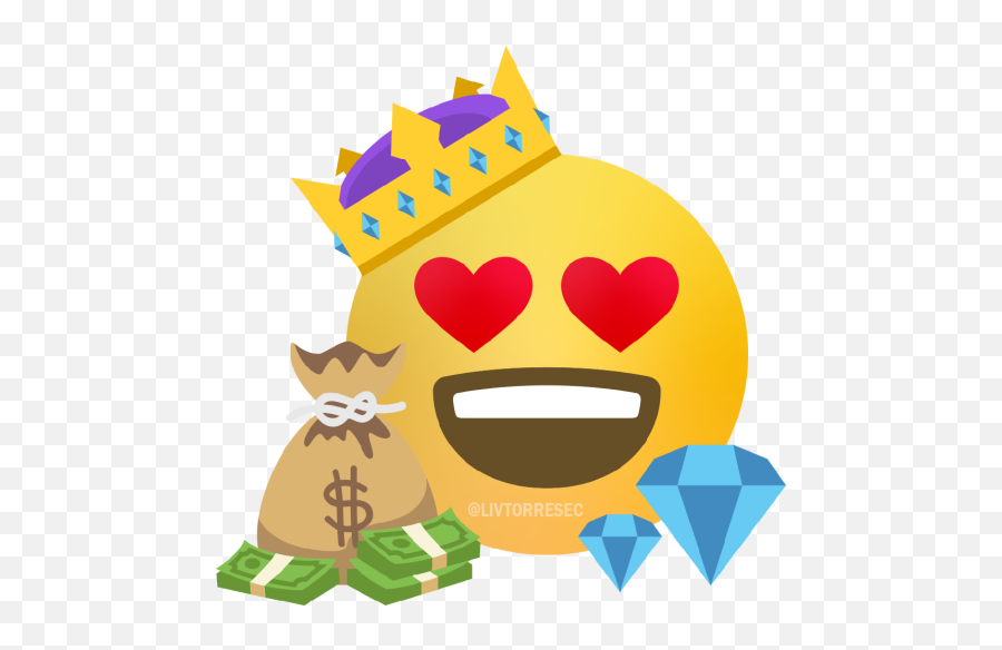 Sticker Maker - Emojis Lt Transparent Money Bag Cartoon Png,Crown And Heart Emojis