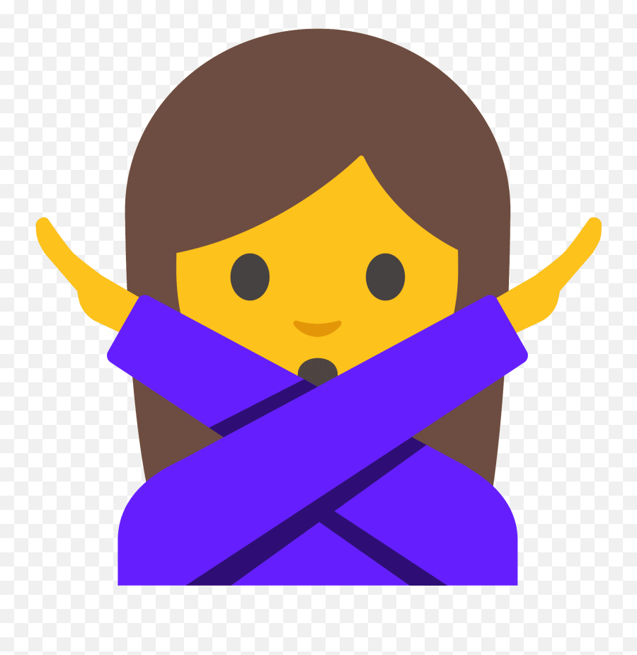 Woman Gesturing No Emoji Clipart Free Download Transparent - Emoji Brazos Cruzados,Emoticon Mujer Perversa