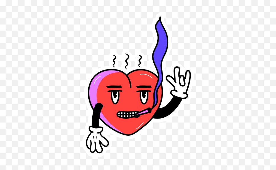 Smoking Heart Sticker Transparent Png U0026 Svg Vector - Happy Emoji,Kawaii Emoticons Smoking