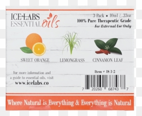 3 - Pack Ice Labs Natural Essential Oils Emoji,Lemongrass Emotion
