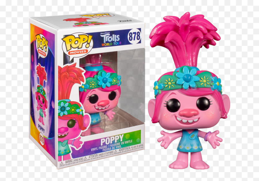 Trolls World Tour - Poppy Pop Figure Emoji,Trolls Poppy Dvd Emoji Dvd