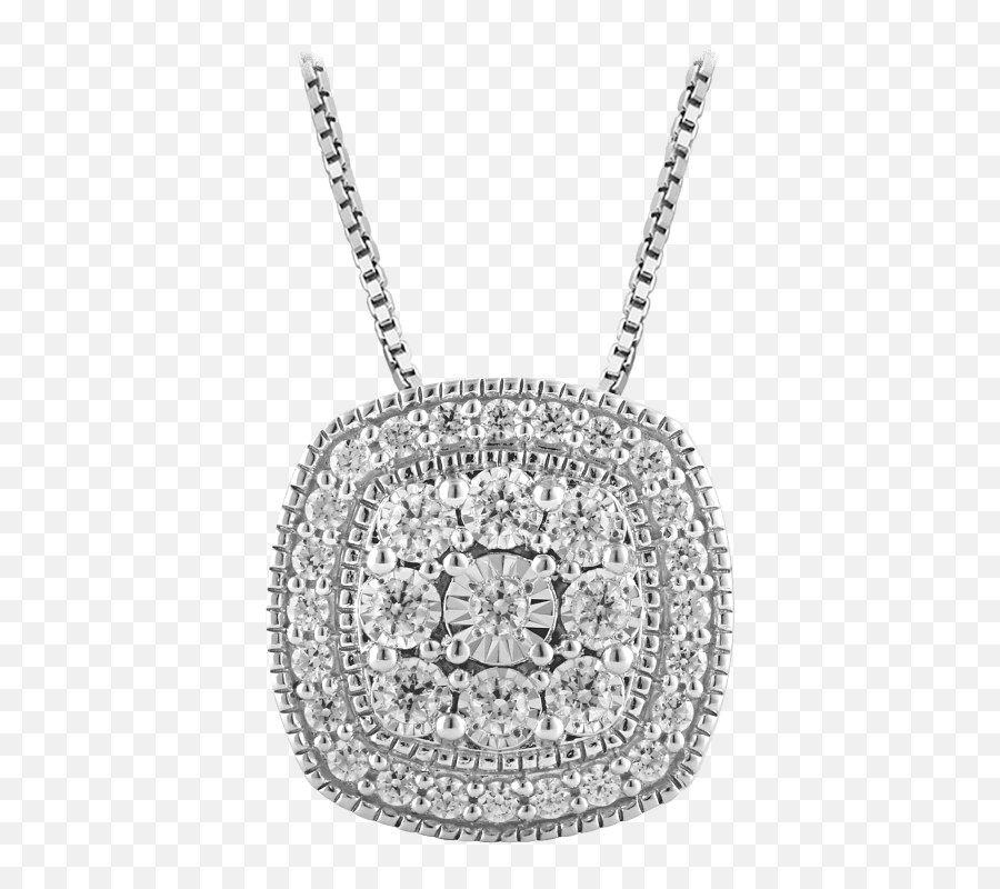 Diamond Muse 12 Ct Diamond Double Cushion Frame Pendant In - Necklace Emoji,Justice Emoji Bedding