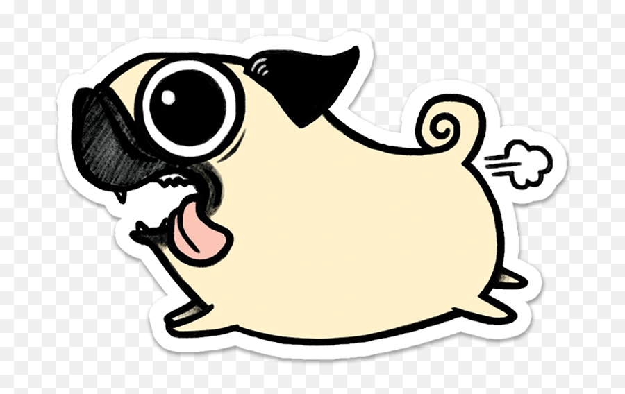 Crazy Pug Sticker - Crazy Dog Cartoon Png Emoji,Pug Emojis