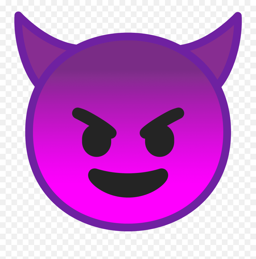 Cara Sonriendo Con Cuernos Clipart - Emoji Diablo Morado,Tengu Emoji
