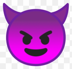 Cara Sonriendo Con Cuernos Clipart - Emoji Diablo Morado,Tengu Emoji