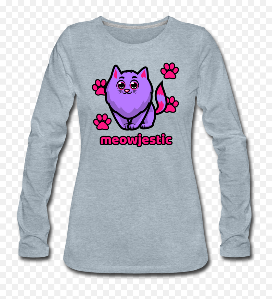 Meowjestic Long Sleeve T - Shirt Womenu0027s Emoji,Coffee Spill Emoticon