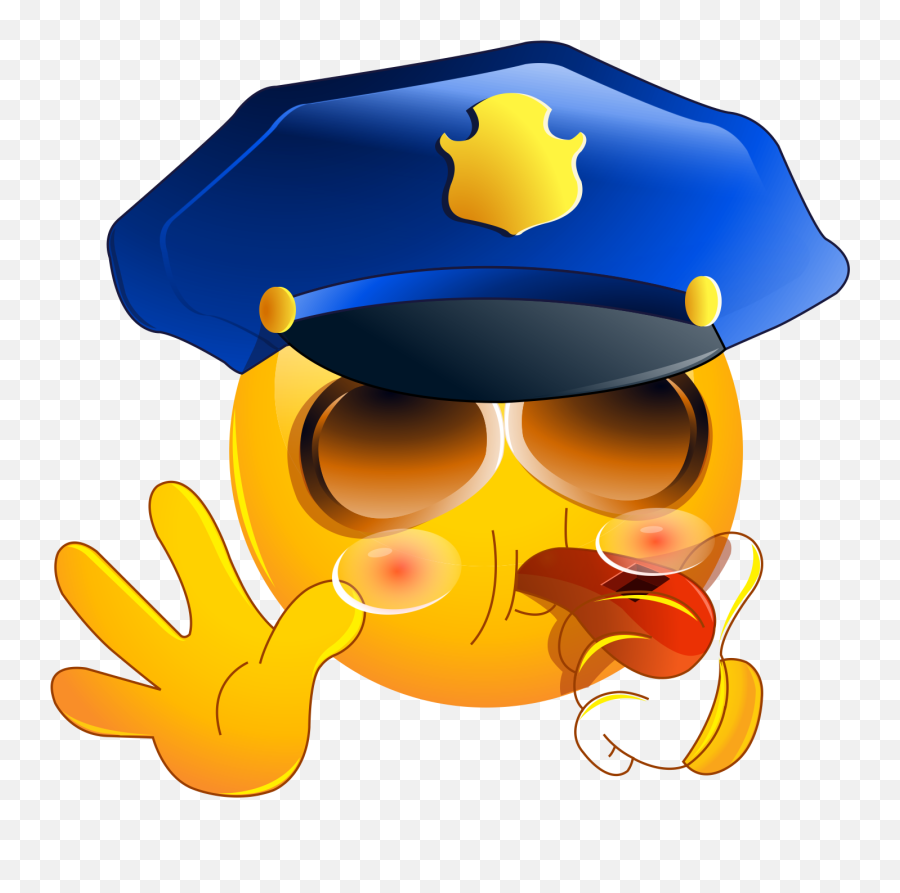 Police Emoji Decal - Police Emoticon,Police Emoji