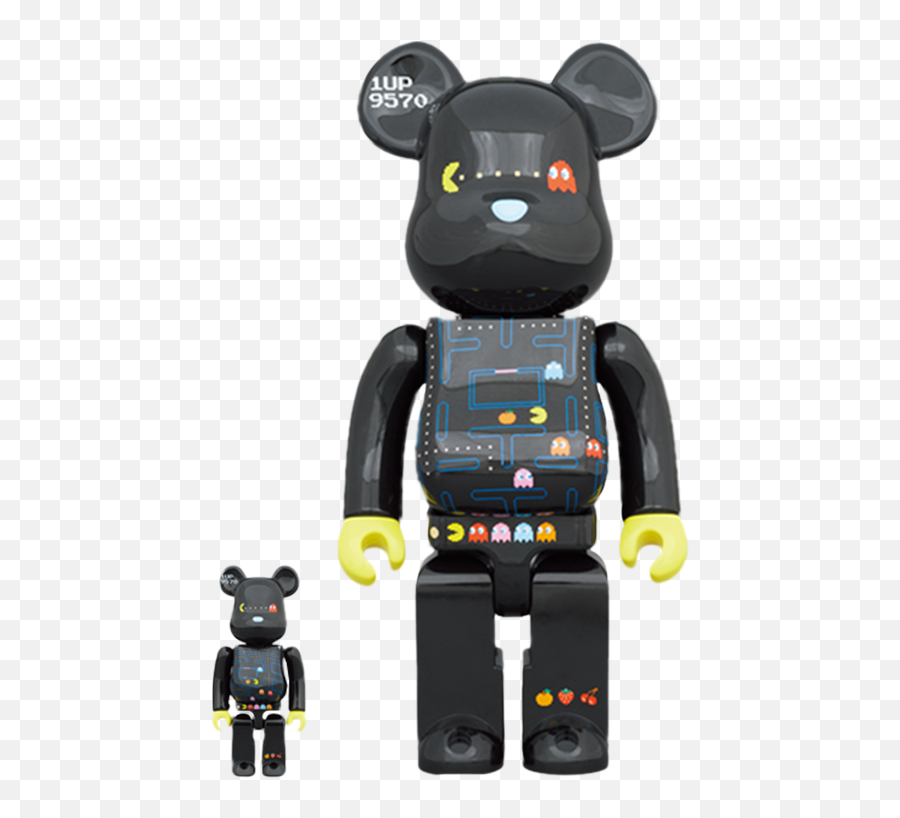 Berbrick Pac - Man 100 And 400 Collectible Figure Set By Medicom Bearbrick Pac Man 400 Emoji,How To Make A Pacman Emoticon